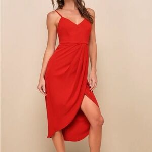 Lulu's Vibrant Red High Low Dress